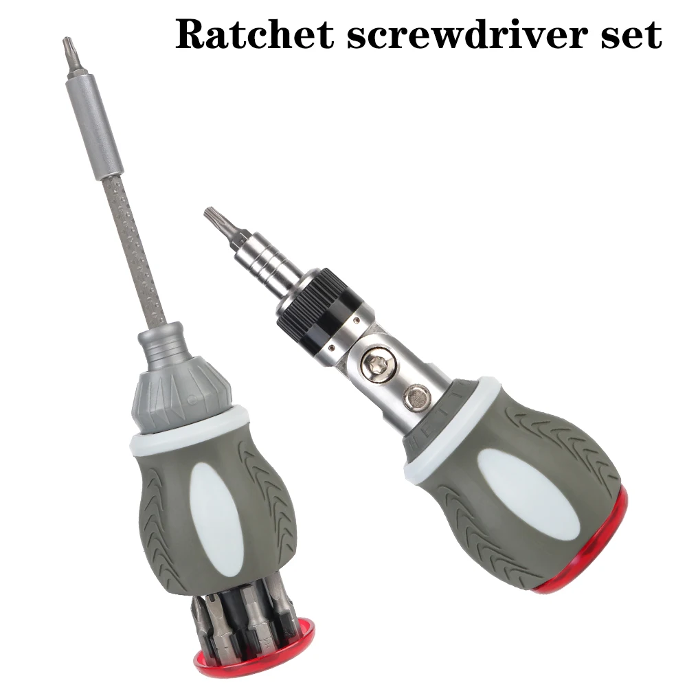 Multi-functional ratchet screwdriver mini quick ratchet screwdriver set Adjustable angle domestic maintenance 180-degree 8-in-1