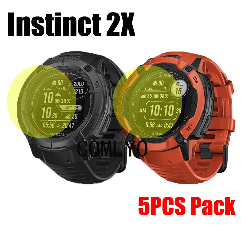 5PCS Pack For Garmin Instinct 2X Solar Sports Tactical Smart watch Screen Protector Ultra Thin Cover HD TPU Film