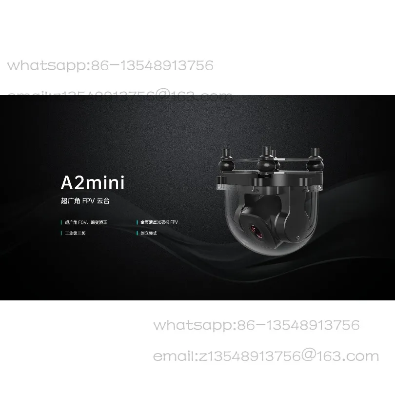 Single axis pitch FPV gimbal camera A2 mini ultra-wide angle inverted aerial photography pod
