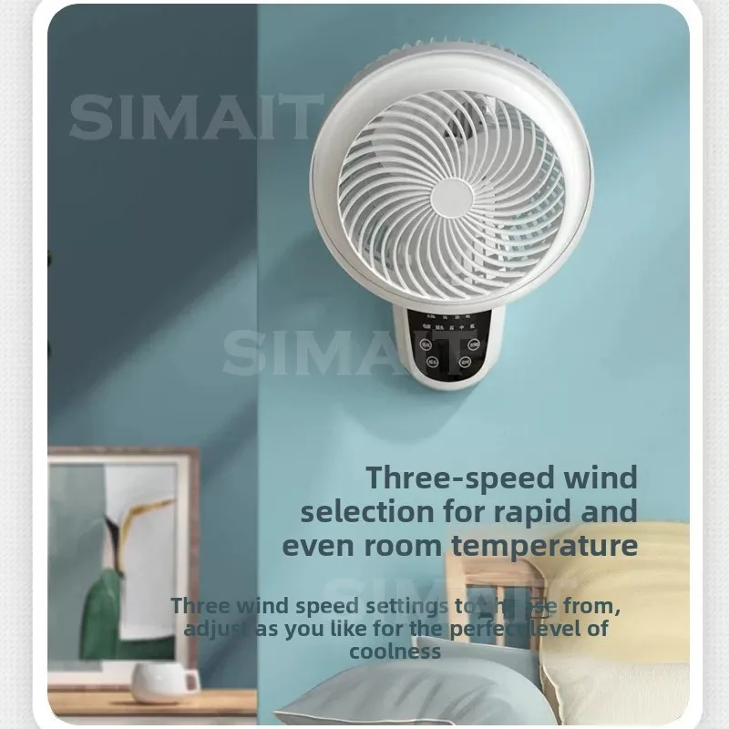 No Punching Wall-mounted Electric Fan in The Kitchen Bathroom, No Installation of Blowing Fan, Automatic Shaking of Head