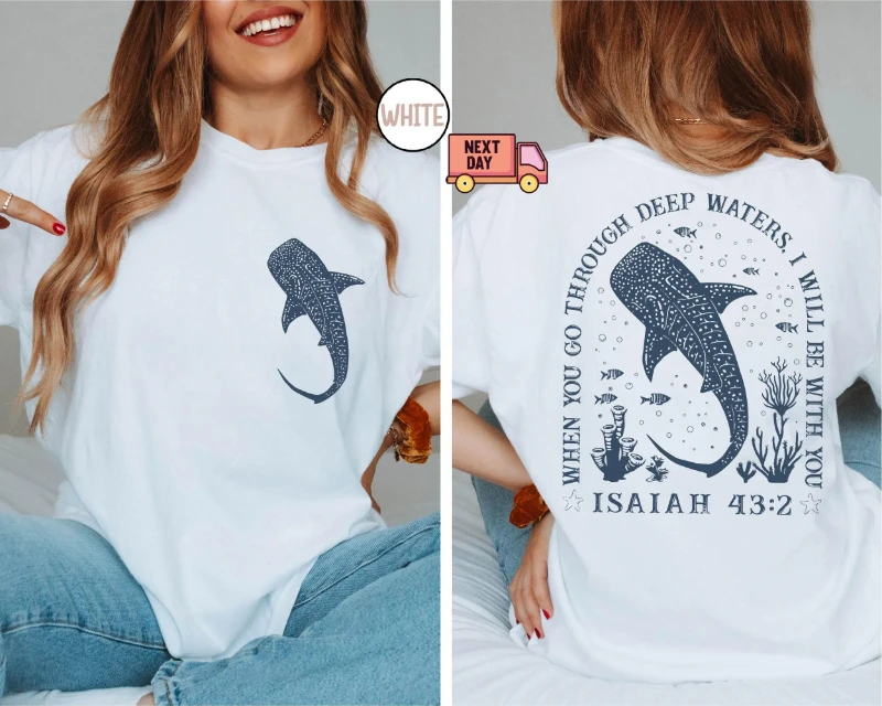 

Comfort Colors® Whale Shark Tshirt, Beachy Shirt, Shark Shirt, Jesus T-shirt, Beachy Tee, Summer T-shirt, Christian Ocean Shirt