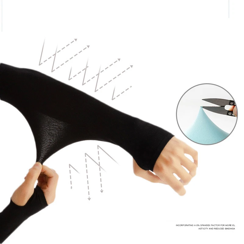 Ice Silk UV Protection Arm Sleeves Men Women Solid Color Cycling Arm Cover UPF50+ Sun Sleeves Fashion Summer Drive Hand Sleeves