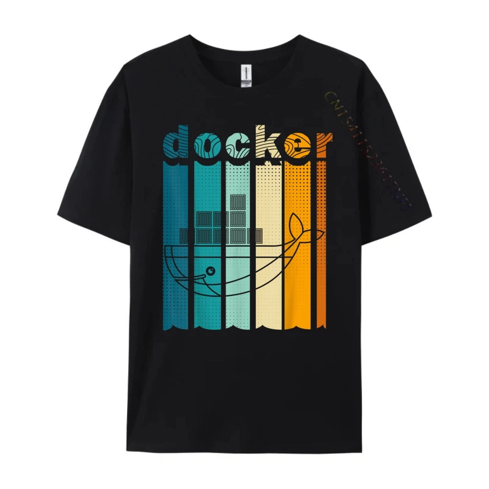 Docker Linux Devops برمجة الترميز عالم الكمبيوتر جرافيك تي شيرت رجالي Camisetas عيد القديس باتريك
