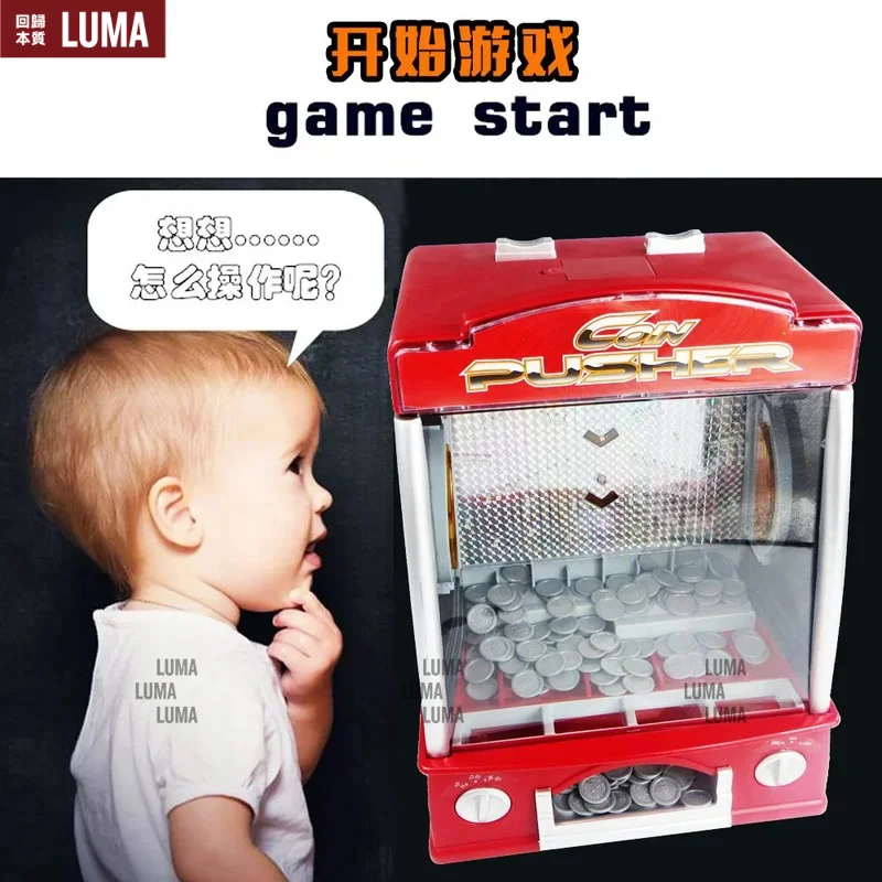 Coin Pusher Miniature Arcade Game - Replica Classic Penny & Dime Dozer Table Or bar Top Prize Vending Machine for Kids & Adults