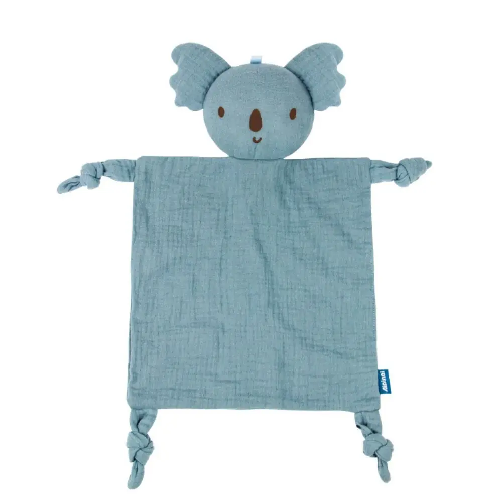 Couverture douce en gaze de coton pour bébé, couette oreilles de lapin de dessin animé, écharpe de salive, jouet sensoriel, poupée mignonne, couverture de couchage pour nouveau-né