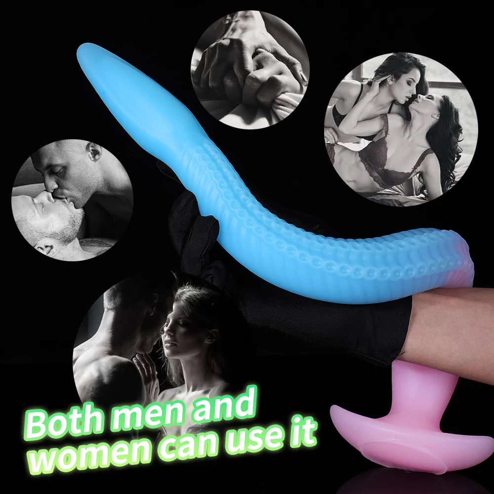 Luminous Eel Anal Plug Animals Dildos For Women/Men Butt Plug Wearable Outgoing Soft Silicone Anal Plug Beautiful Anal Sex Toys