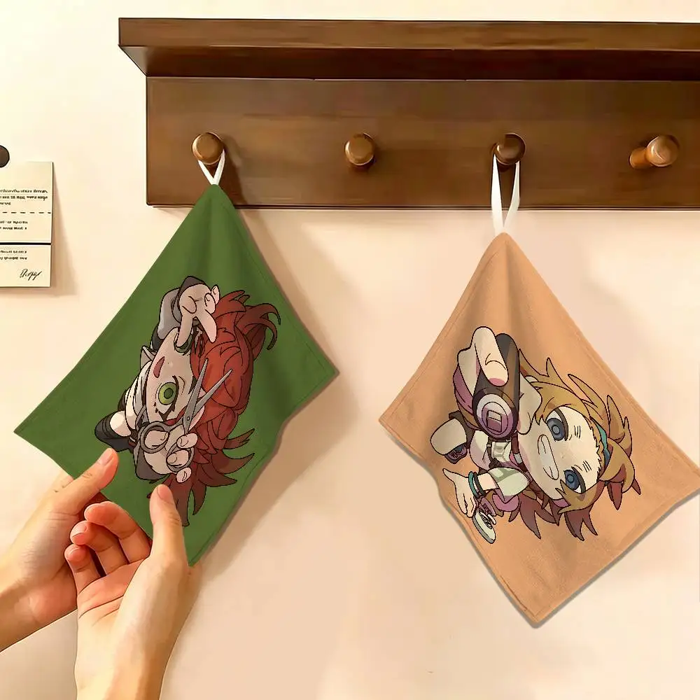 Japanese Anime Manga Gachiakuta Multi-scene Polyester Cotton Towel, Hanging Hand Wiping Cloth for Kitchen Bathroom Hotel