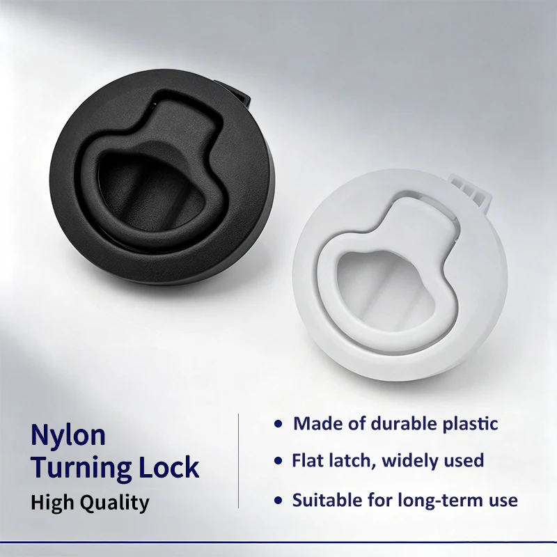 Nylon Round Flush Pull Slam Latch Hatch Lock for Boat Deck RV Cabinet Drawers Marine Hardware Accessories