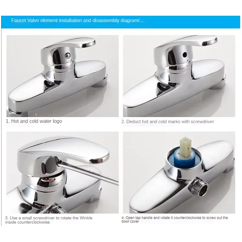 Bathroom Replacement Faucet Handle Plated Taps Accessories for Size 35 / 40 Cartridge Spool Faucet Handle