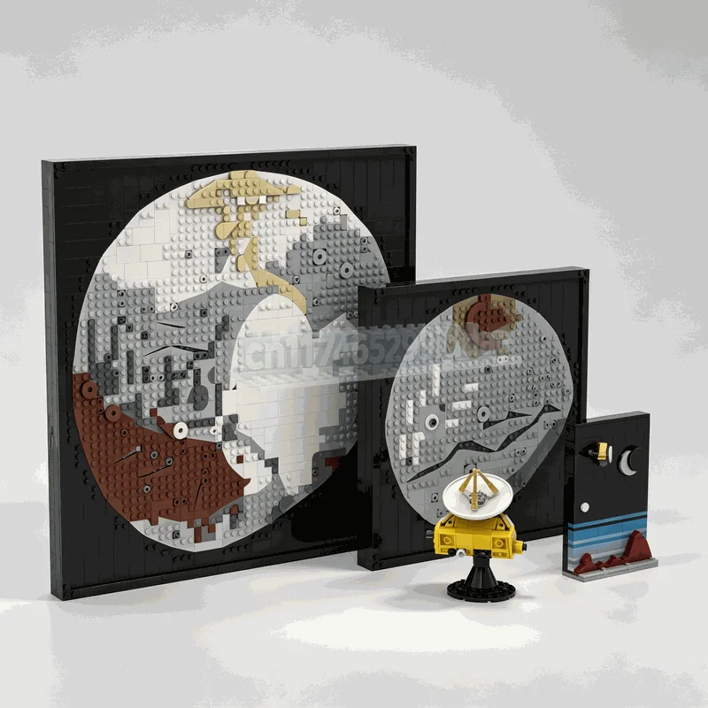 1702PCS Dwarf Planet Space Exploration Building Blocks Wall Art Satellite Probe Model DIY Assembly Creative Science Display Gift