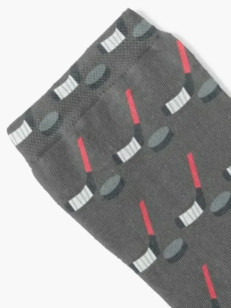 Ice Hockey Stick and Puck Ice Hockey Gift forIce Hockey Fan Socks winter cool Toe sports Non-slip Socks Ladies Men's