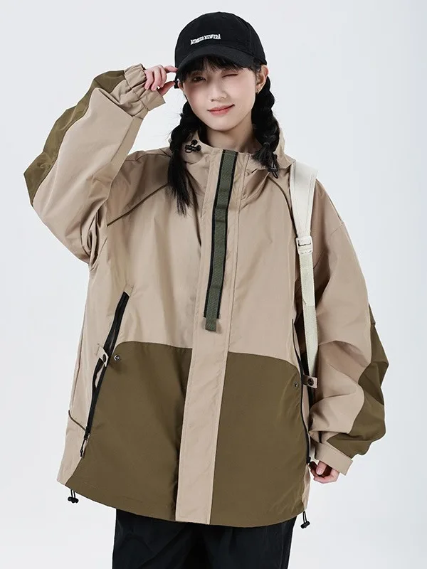 

ex Outdoor Workwear Jaet Hooded Zipper Closure Polyester Fabric Windproof Spring Autumn Seasonal Color Blo Design Coat