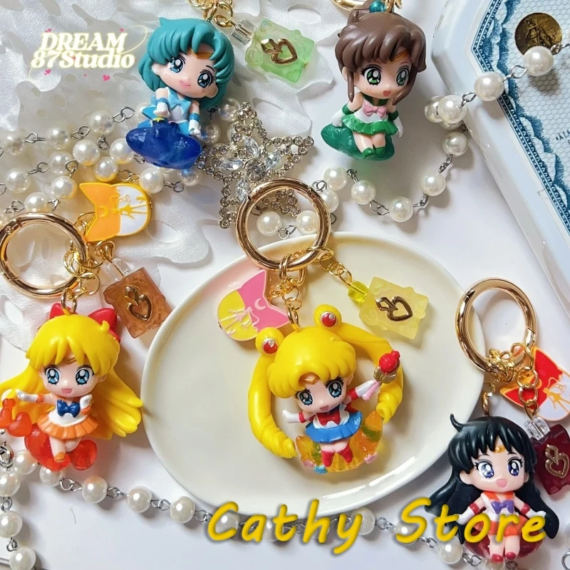 Sailor Moon Warrior Tuxedo Mask Model Keychain Original Design Cute Cartoon Figure Bag Charm Chain Pendant Anime Fan Decor Gifts