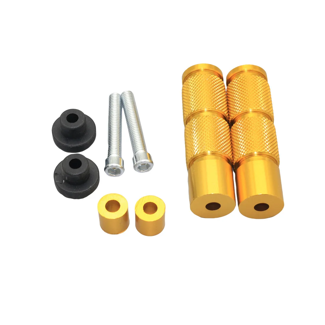 USERX Universal 2Pcs Universal CNC Aluminum Motorcycle Bike ATV Footrests Foot Pegs Pedals Golden
