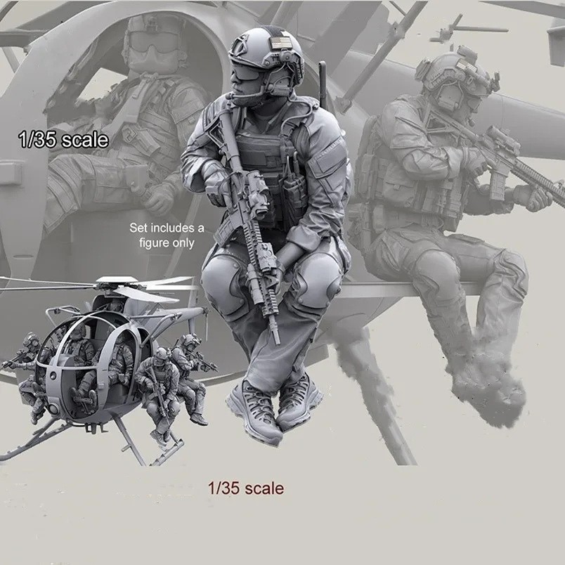 1/35 Resin Soldier model GK Modern military theme (9 people without aircraft) Unassembled and unpainted DIY kit 495