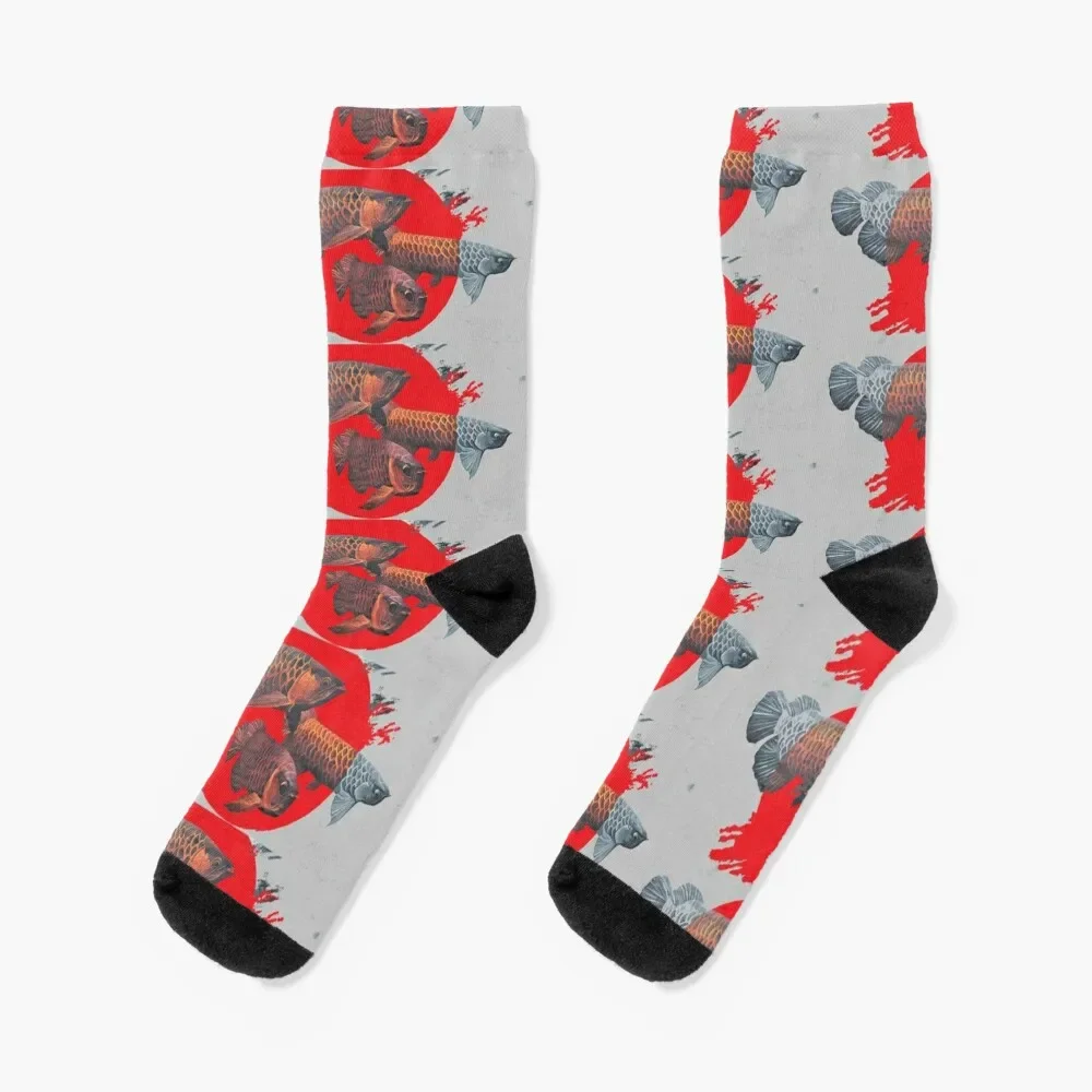 

Gold Arowana II Socks cartoon snow loose FASHION Men's Socks Women's