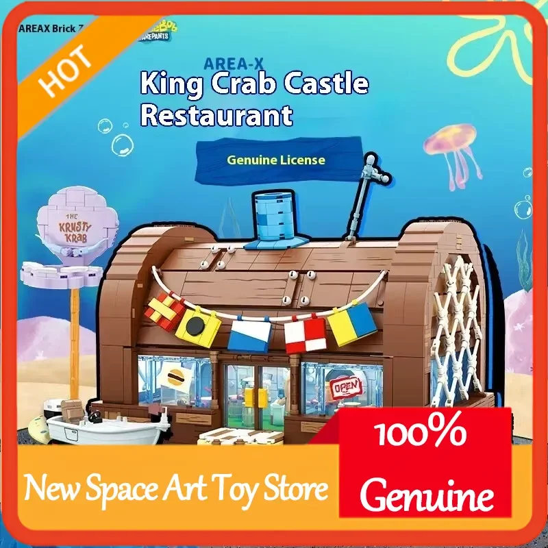 

Area-X Губка Боб Krusty Krab Набор строительных блоков Интерактивная кирпичная игрушка Бургер Ресторан Модель Слепая коробка Подарок для детей и фанатов