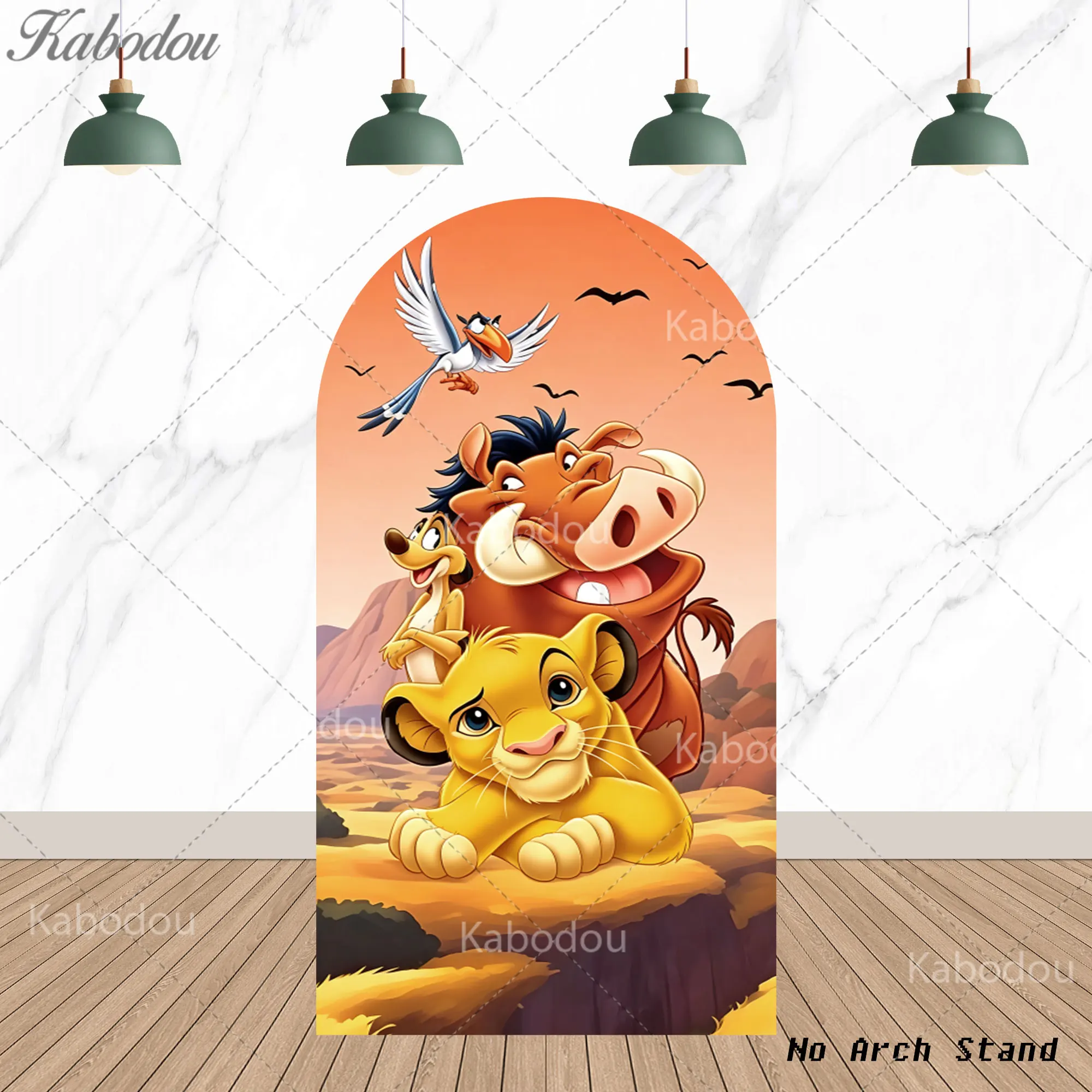 The Lion Kings Backdrop Arch Cover Boys Birthday Party Decor Baby Shower Simba Photo Poster Photography Background Studio Props - view 5