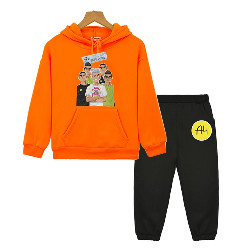 

Влад Бумага А4 Hooded Sets Autumn Cat anime hoodie Sweatshirt kids boutique clothes Pullover Merch A4 Jacket boys girls clothes