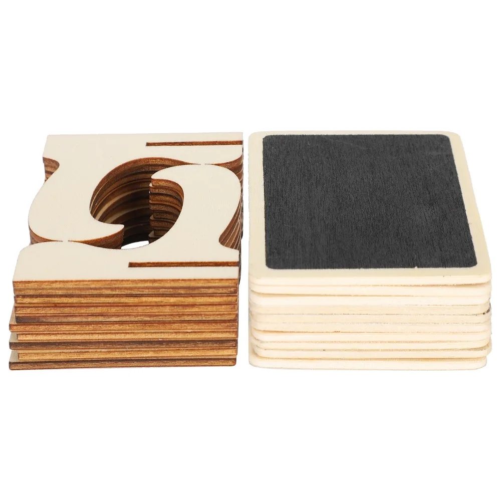 20 pcs Wood Construction Mini Chalkboard Signs Compact Size Blank Surface Wooden Table Markers Reusable Lightweight