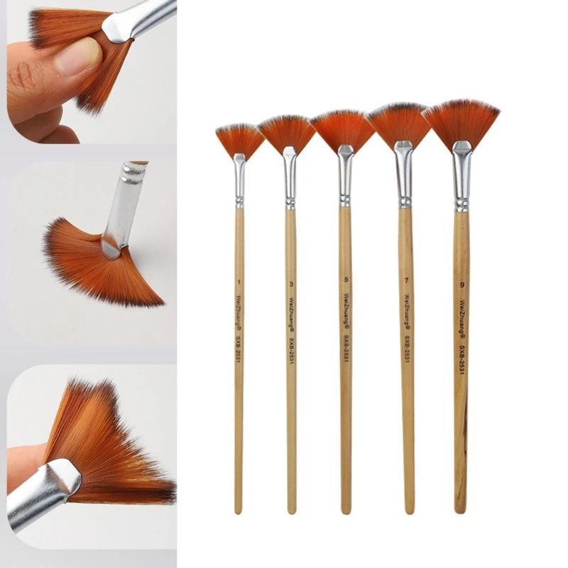 Профессиональная кисть с веером, кисти для рисования, художественный набор для холста, рок, акварель, гуашь, акриловая живопись