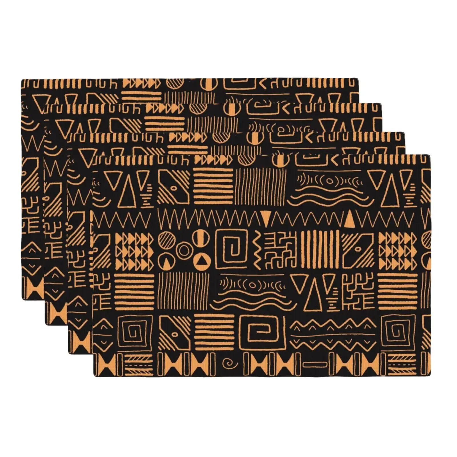 1pcs African Ethnic Pattern Placemats Abstract Tribal Art Linen Place Mats Washable Table Mats for Kitchen Dining Decoration
