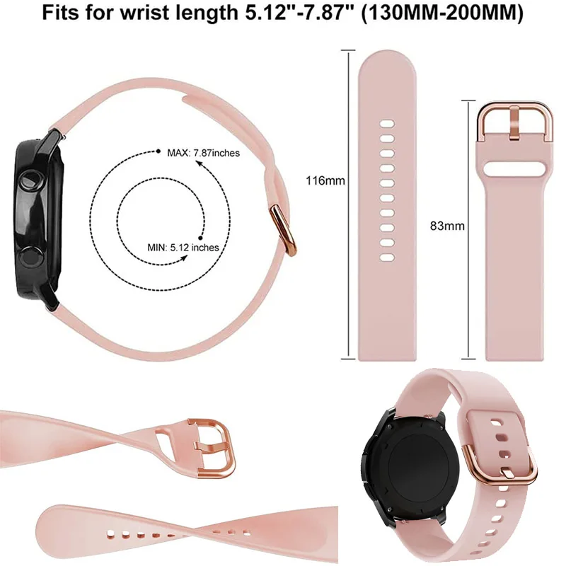 20mm 22mm Watch Strap For Amazfit Bip3 3Pro GTS2 2E 3 4 4Mini GTR GTR2 Silicone Band For Samsung Galaxy Watch 6 5 4 Classic S3