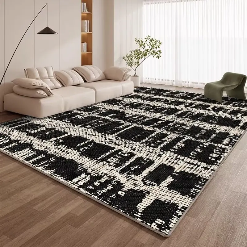 Nordic Simple Abstract Style Grey Living Room Carpet Easy Cleaning Foldable European Tatami Mat Fluffy Washable Dining Room Rug