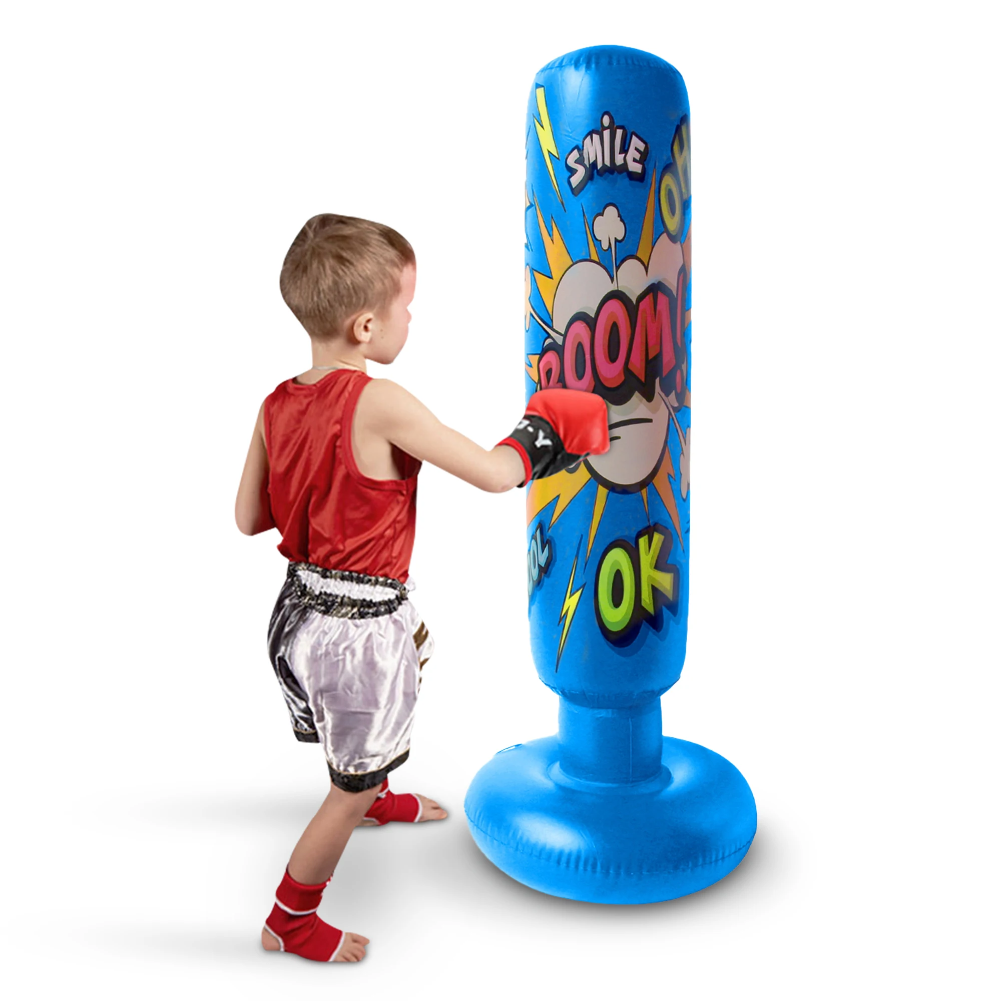 【セール中】子供用の大型の安定したパンチングバッグ,5?12歳の男の子と女の子用のギフト,練習用,空手,テコンドー,MMA,ストレス解消用