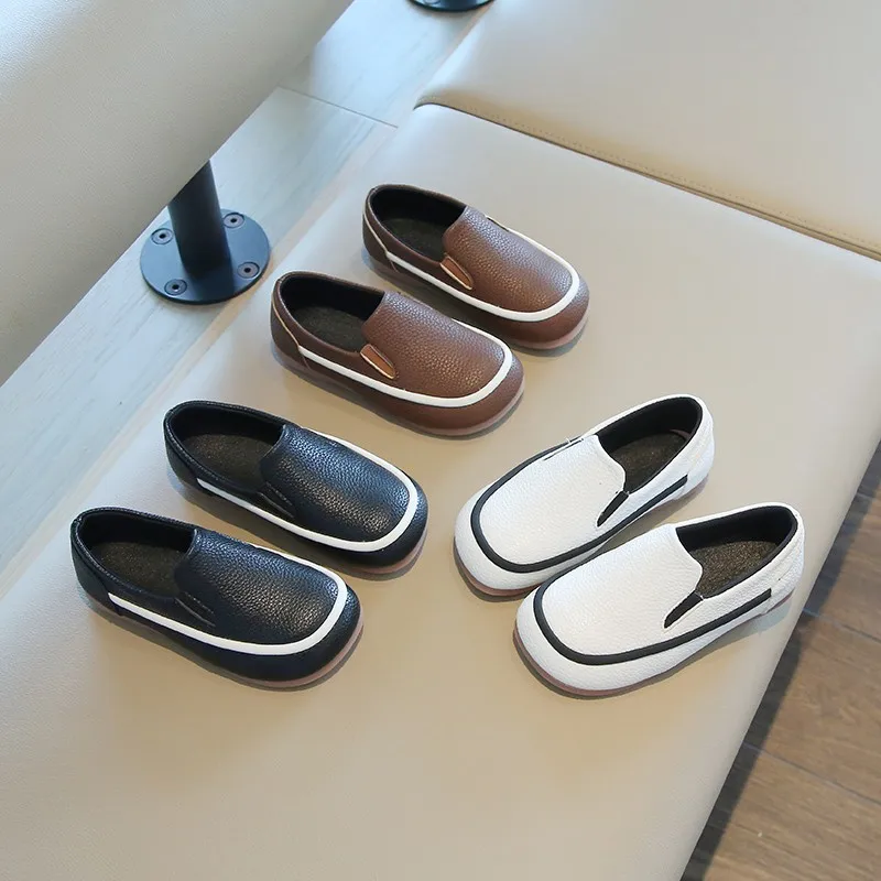 

Child Casual 2025 Shoes Low Help Leather Surface Anti-Slip Girl Wear-Resistant Rubber Bottom Comfortable All-Match Shoes