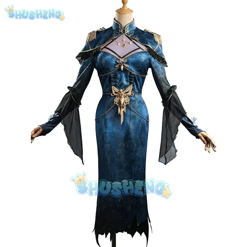 Shusheng Fiona Gilman الكاهنة تأثيري حلي الهوية V لعبة البدلة الزي الرسمي فستان حفلة الهالوين الزي الملابس