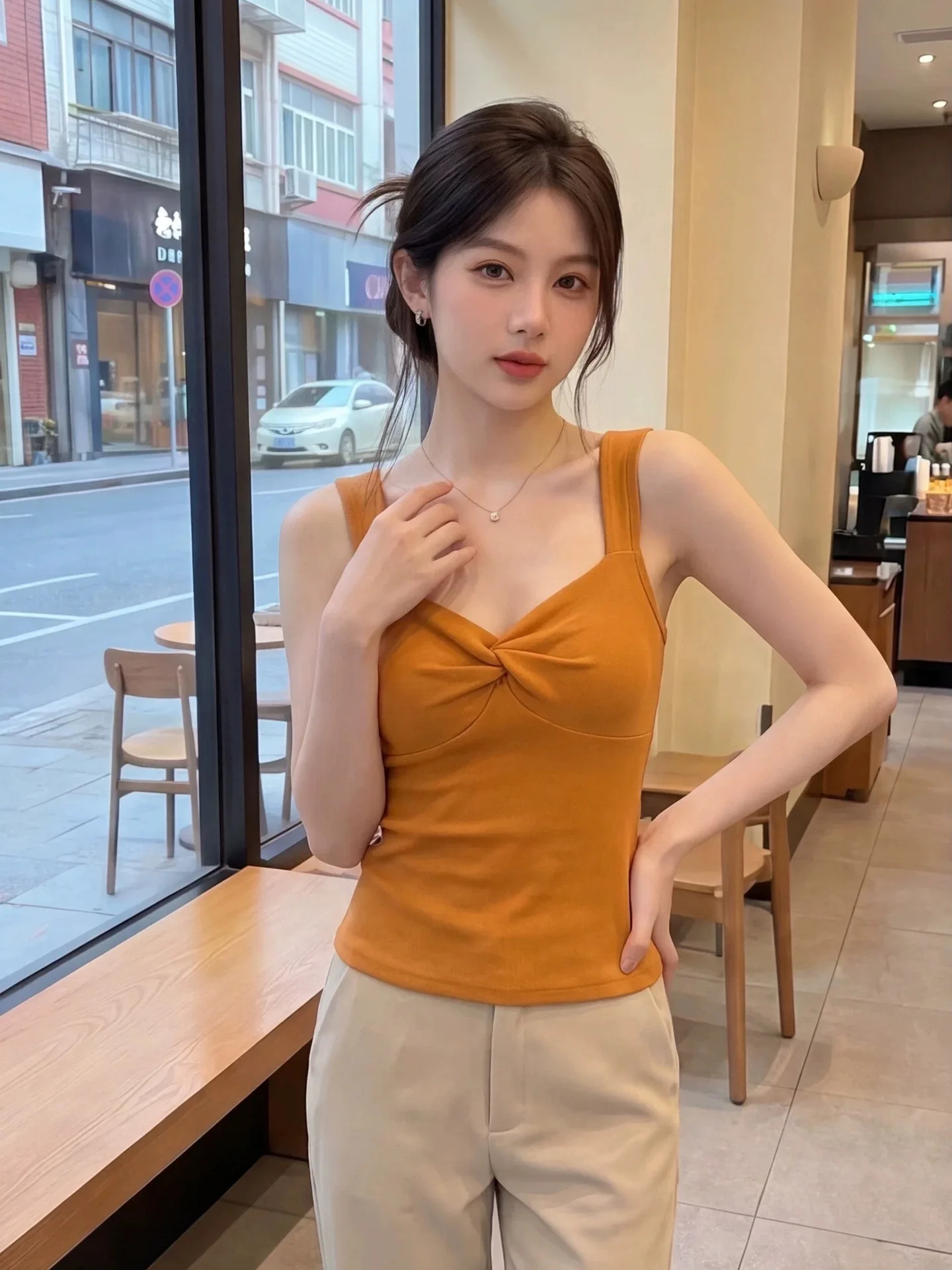 Women's 95 Cotton Strap Vest Spring Summer New Style plus Size Slim Fit Outerwear Inner Match Pure Desire Base Shirt