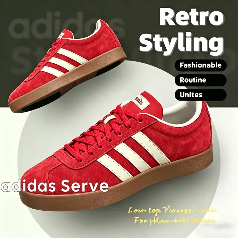 Adidas samba Authentic VL COURT 2.0 Tênis clássicos unissex para corrida, confortáveis, duráveis, com tração, calçados casuais para atividades ao ar livre KK3774