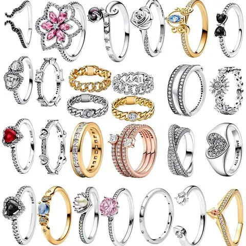 Original 925 Sterling Silver Sparkling Elevated Black Heart Crossover Dual Band Ring For Women Party Wedding Jewelry