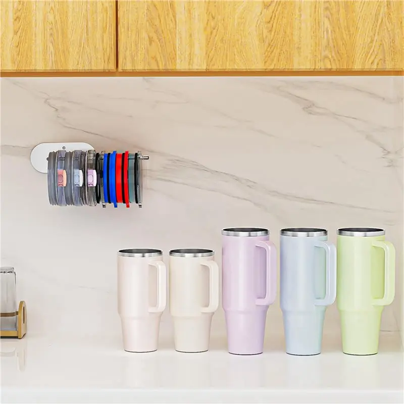 ABUN-2X Tumbler Lid Organizer, Space Saving Tumbler Lid Hook For Tumbler/ Tumbler/Simple Modern Tumbler Lid