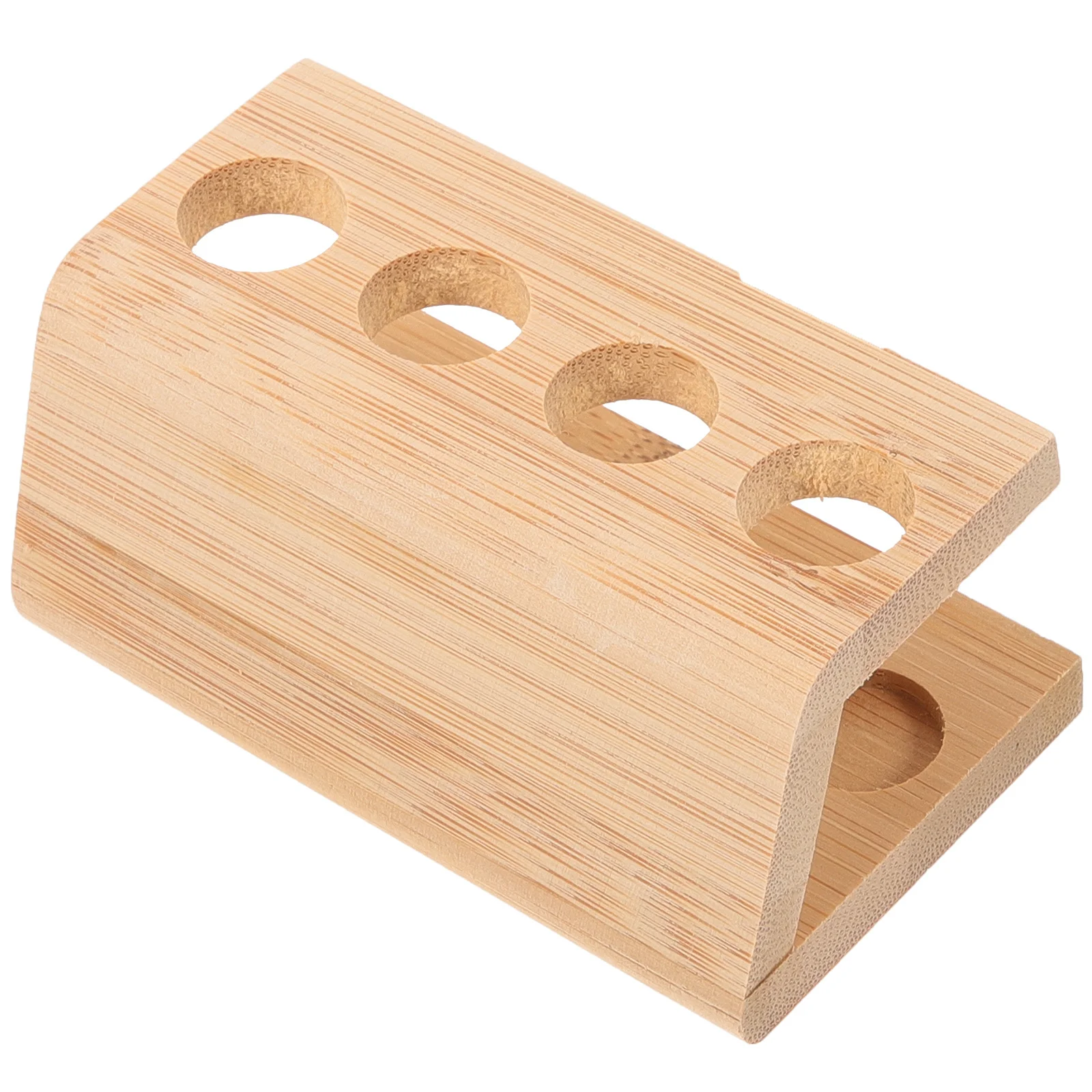 Bamboo Toothbrush Holder 4-Grid Countertop Organizer Storage Rack For Bathroom Desk Brushes Pens Pencils