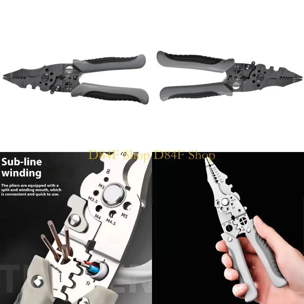D84F 10 in 1 Professional Wire Stripper/Wire Crimping Tool,Wire Cutter,Wire Crimper