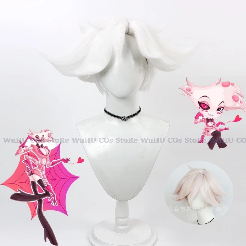 ReadyStock-Hazbin Cosplay Hotel Niffty Angel Emily Wig Dust Angel Cosplay Lilith Wig Women Men Halloween Cosplay Wig Charlie