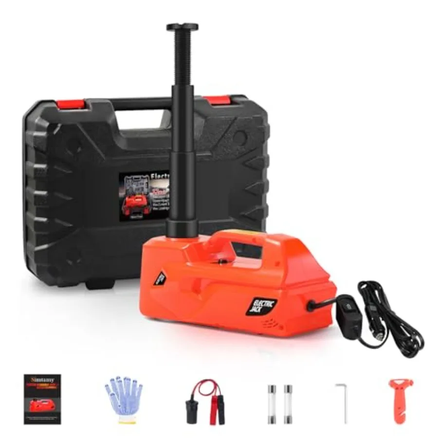

Electric Car Jack 5Ton 12V Hydraulic Car Jack Lift (Lifting Range: 6.1~17.7 inch) Built-in Safety Hammer, and LED Light for SUV