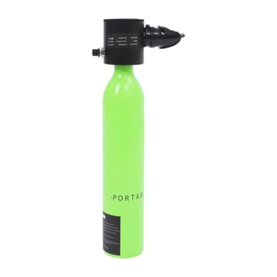 

Mini scuba tank for emergency rescue and underwater work, aluminum alloy, matte black, lightweight 0.5L portable diving cylinde