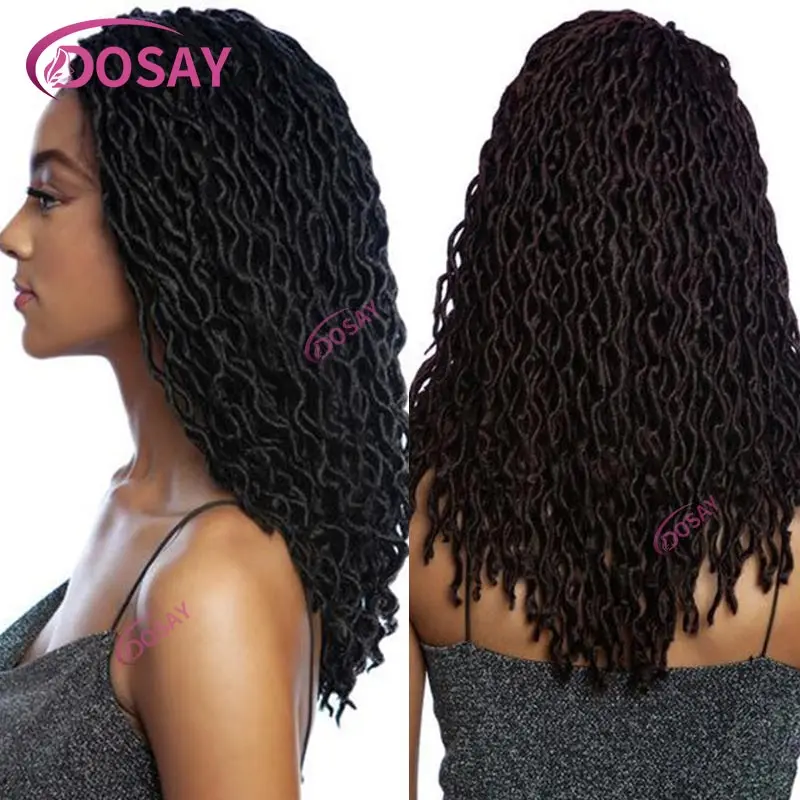 22-Zoll-synthetische Full-Lace-Frontal-geflochtene Perücken, Butterfly-Twist-geflochtene Perücken, lockige Wellen, gewellte Cornrow-Zöpfe-Perücke für schwarze Frauen