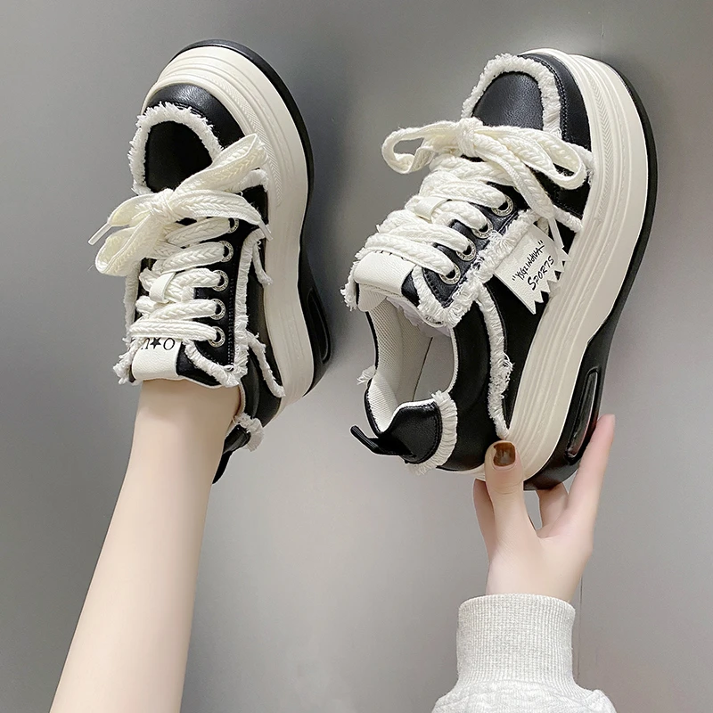 Fashion Autumn Walking Sneakers High Platform Shoes Spring Thick Sole Casual Breathable Women Shoes Chunky Sports Sneakers
