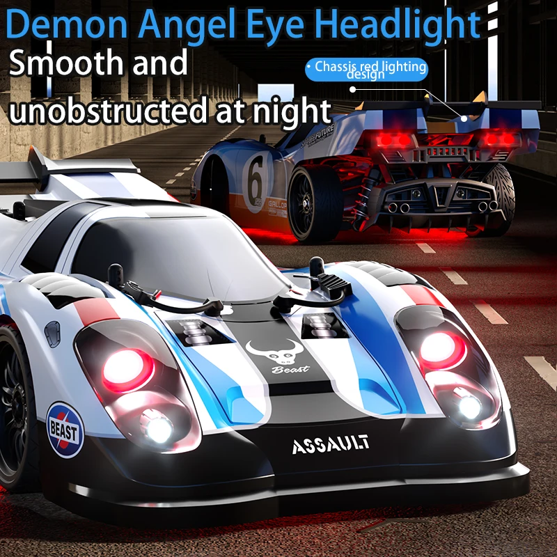 SG918 High Speed Flat Drift Racing Car 1:16 Full Scale RC 4wd with Demon Angel Headlights Professional Remote Control Car