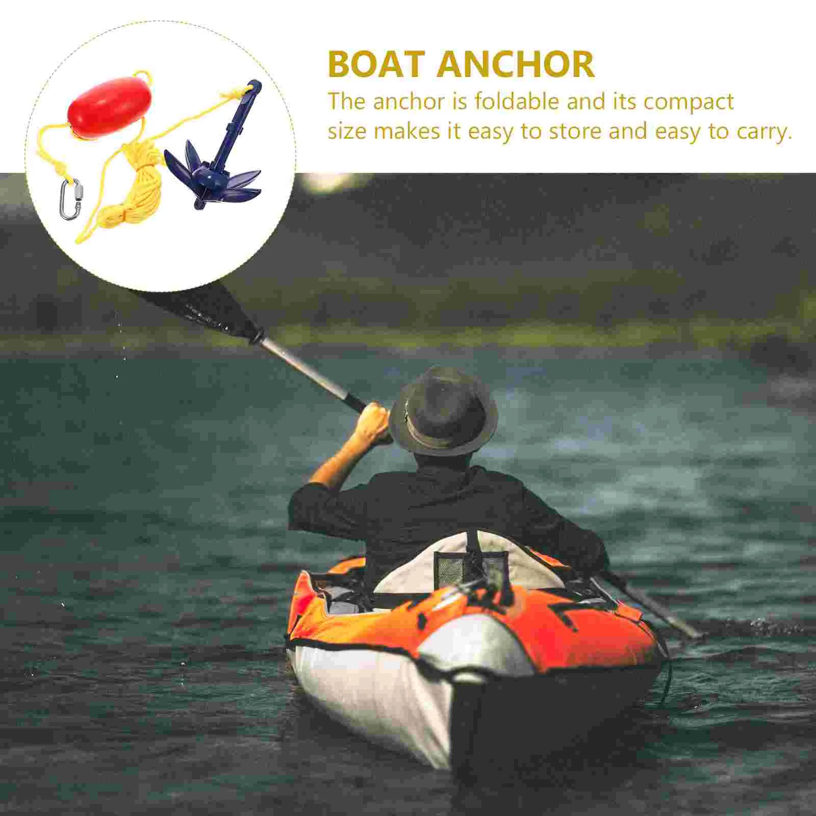 1 Set Kayak Anchor Kits Portable Folding Anchor Buoy Kit for Canoe Kayak Boat Anchor Canoe Anchor