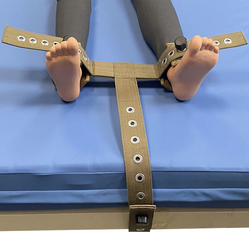 Patient Tender T-shaped Belt Feet Restraint Adjustable Belt Magnetic Control Restraint Belt for Hospital