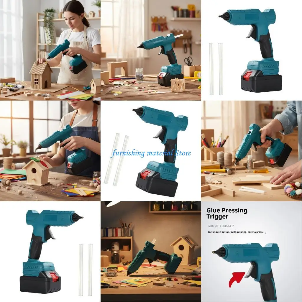 

Y5GD Battery Power Cordless Hot Glues Guns Fast Heating Ergonomic Electric Heat Guns