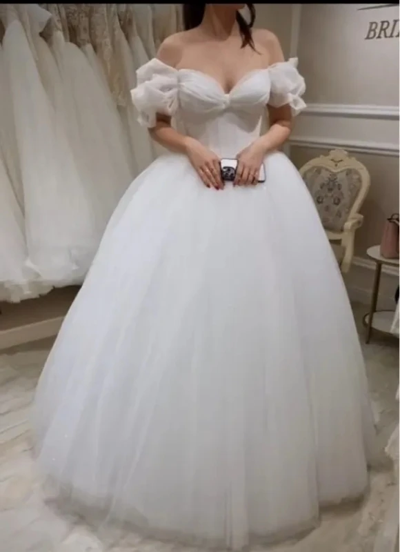 Custom Aline Wedding Dresses off shoulder Boat neck Tulle Boho Bride Gown 2024 vestidos de novia