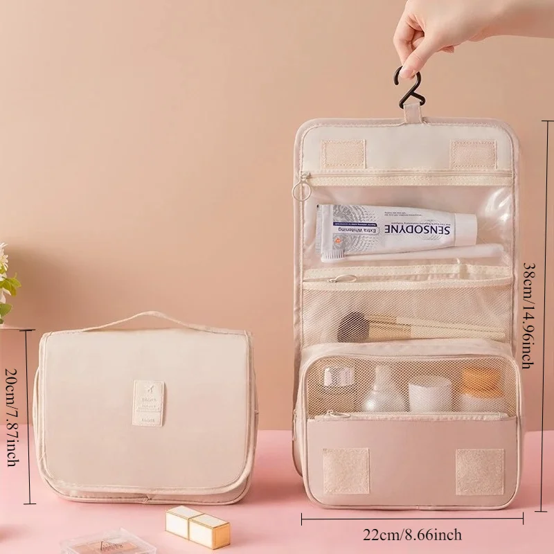 Travel Makeup Bag Waterproof Toiletries Organizer High Quality Women Neceser Bathroom Hook Wash Pouch Hook Makeup Storage Bag