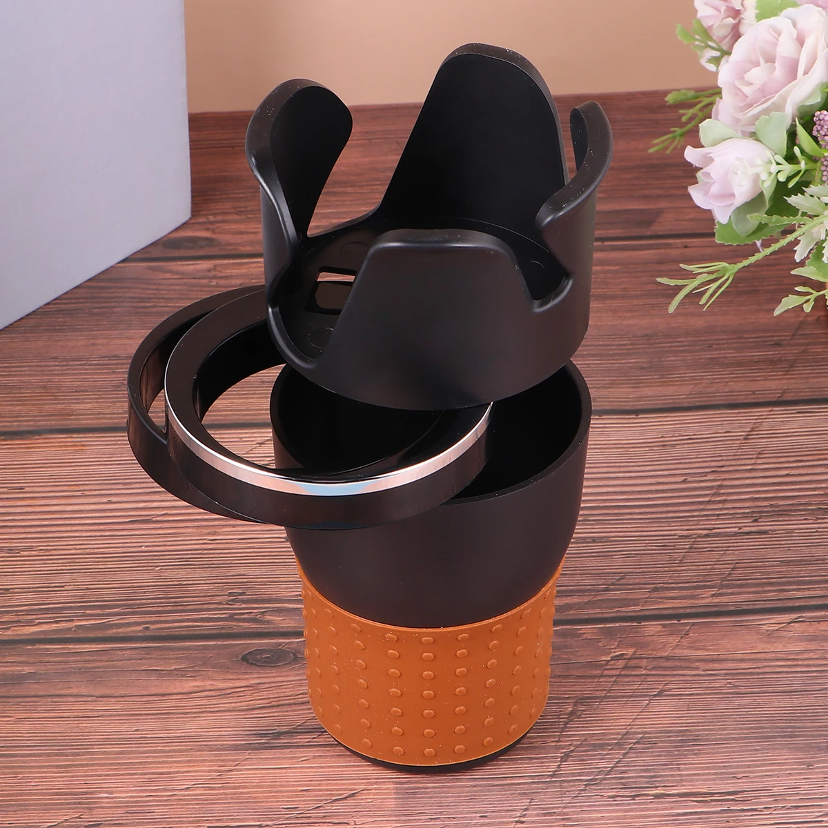 

Rotatable Car Cup Holder Multi Function Stroller Bottle Rack Space Saving Organizer For Phone Snacks Pens Easy Install Black