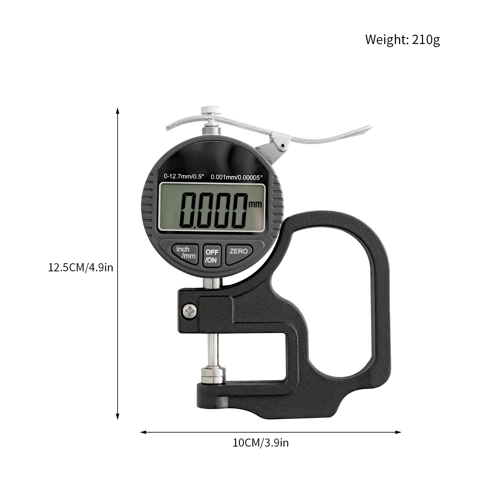 Car Window Tint Thickness Gauge 0.01mm High Precision Digital Electronic Meter 0-12.7mm Auto Film Thickness Measurement Meter